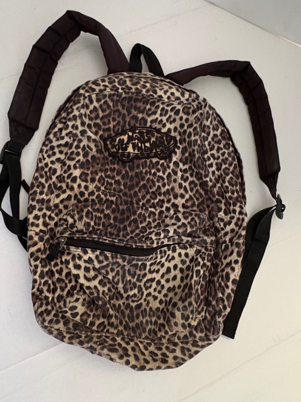 Vans Realm Backpack Leopard Print Classic Skate School Bag Padded Straps
